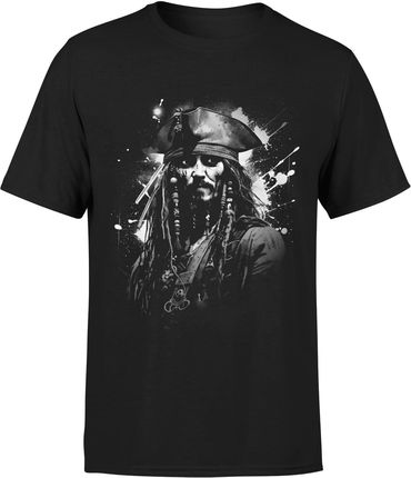 Piraci z Karaibów Jack Sparrow Męska koszulka (L, Czarny)
