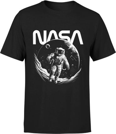 Astronauta Nasa Kosmiczna Męska koszulka (M, Czarny)