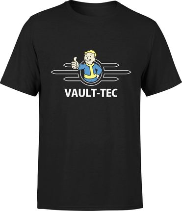 Fallout Vault-Tec Męska koszulka prezent dla gracza (S, Czarny)