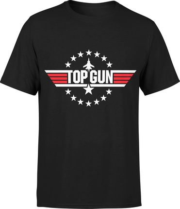 Top Gun Męska koszulka f16 z nadrukiem (L, Czarny)