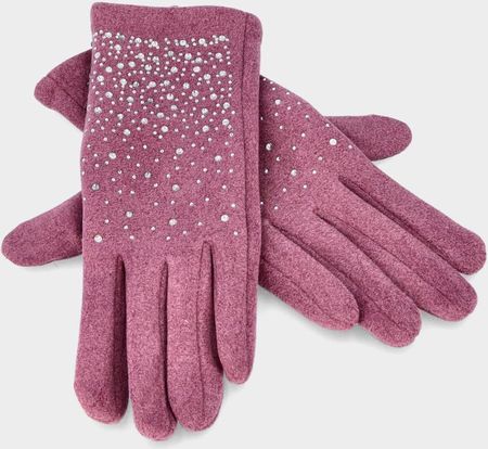 Kaszmirowe rękawiczki damskie z obsługą ekranów - TYMOTEO LOVE R02 FIOLETOWE