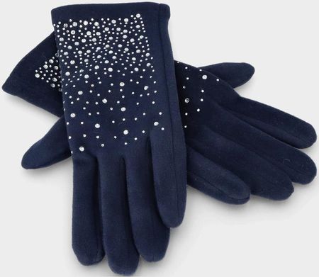 Kaszmirowe rękawiczki damskie z obsługą ekranów - TYMOTEO LOVE R02 GRANATOWE