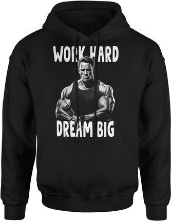 Arnold Schwarzenegger na siłownie Męska bluza z kapturem (3XL, Czarny)