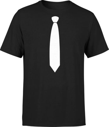 Krawat śmieszna Męska koszulka z krawatem prezent na wieczór kawalerski (S, Czarny)