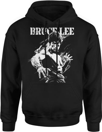 Kung fu Bruce Lee Męska bluza z kapturem (XL, Czarny)