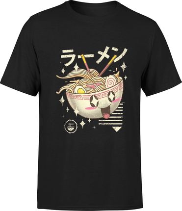 Ramen Męska koszulka prezent dla kucharza zupa japońska (M, Czarny)