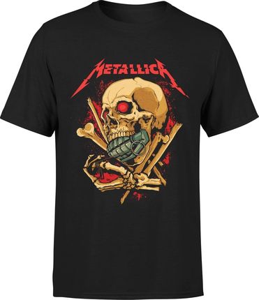 Metallica Męska koszulka z nadrukiem rockowa metalica (M, Czarny)