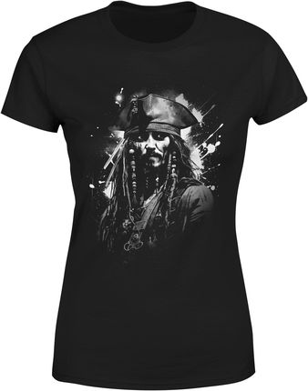 Piraci z Karaibów Jack Sparrow Damska koszulka (S, Czarny)