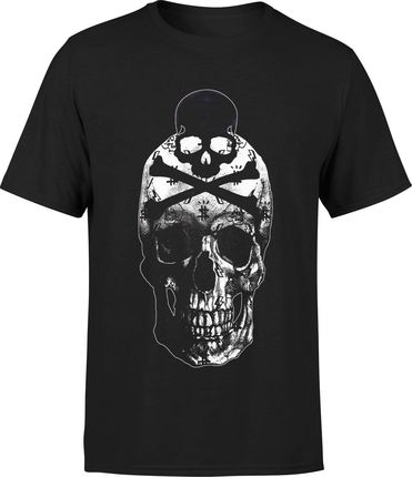 Czaszki Męska koszulka z czaszkami nadrukiem (XL, Czarny)