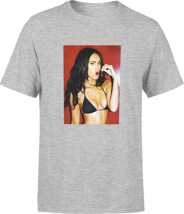 Megan Fox Męska koszulka z nadrukiem playboy (XL, Szary)