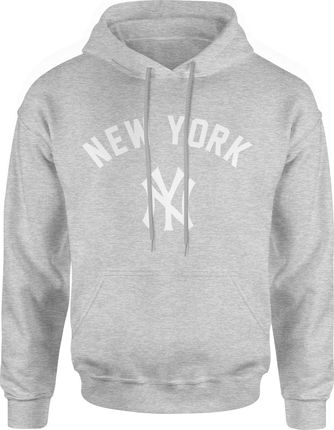 New York Męska bluza z kapturem (XL, Szary)