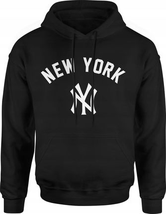 New York Męska bluza z kapturem (3XL, Czarny)