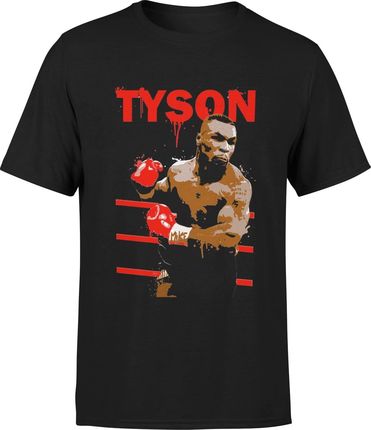 Mike Tyson Męska koszulka boks bokserska mma prezent dla sportowca (S, Czarny)