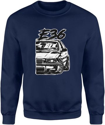 bmw e36 Męska bluza prezent dla fana motoryzacji (S, Granatowy)