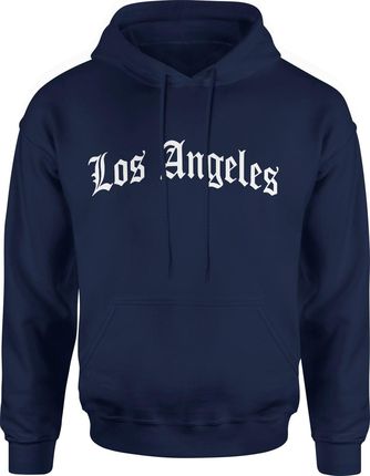 Los Angeles Męska bluza california z kapturem (XL, Granatowy)