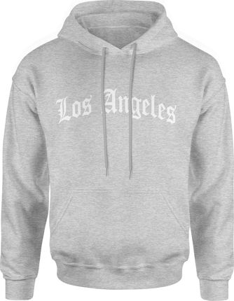 Los Angeles Męska bluza california z kapturem (XL, Szary)