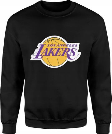 Los Angeles Lakers LA Męska bluza NBA prezent dla sportowca koszykarza (S, Czarny)