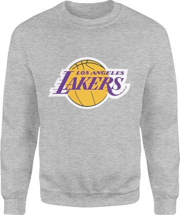 Los Angeles Lakers LA Męska bluza NBA prezent dla sportowca koszykarza (S, Szary)