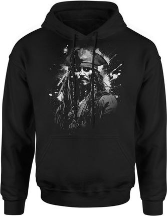 Piraci z Karaibów Jack Sparrow Męska bluza z kapturem (S, Czarny)