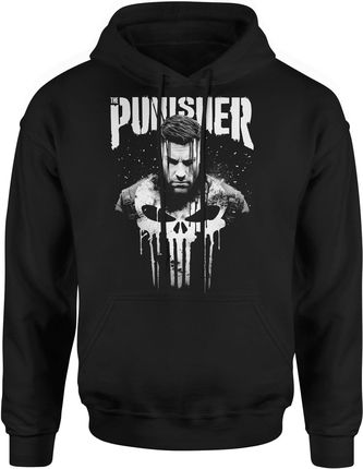 The Punisher Marvel Męska bluza z kapturem (3XL, Czarny)
