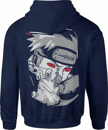 Naruto Męska bluza z kapturem ninja (L, Granatowy)