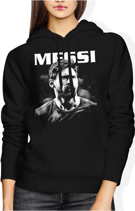 Leo Messi GOAT Damska bluza z kapturem (M, Czarny)