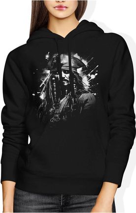 Piraci z Karaibów Jack Sparrow Damska bluza z kapturem (XXL, Czarny)