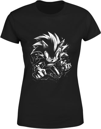 Sonic Jeż Damska koszulka (XL, Czarny)