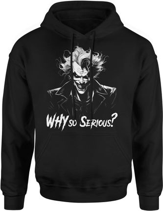 Joker Why So Serious? Batman Męska bluza z kapturem (S, Czarny)