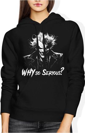 Joker Why So Serious? Batman Damska bluza z kapturem (S, Czarny)
