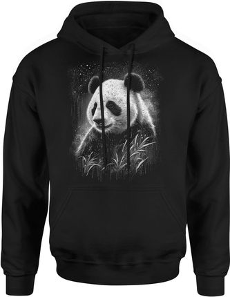 Miś Panda Męska bluza z kapturem (S, Czarny)