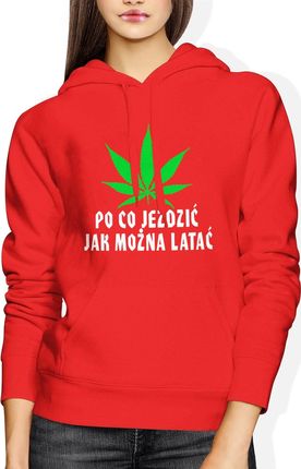 Po co jeździć jak można latać Damska bluza z kapturem (S, Czerwony)