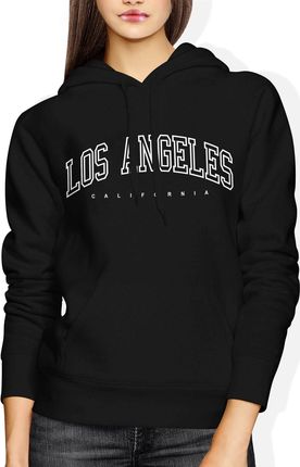 Los Angeles California Damska bluza z kapturem (M, Czarny)