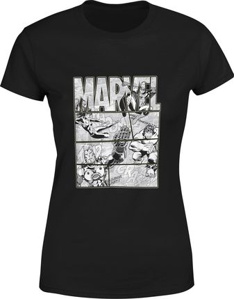 Marvel komiks Damska koszulka (S, Czarny)
