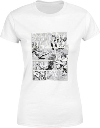 Marvel komiks Damska koszulka (S, Biały)