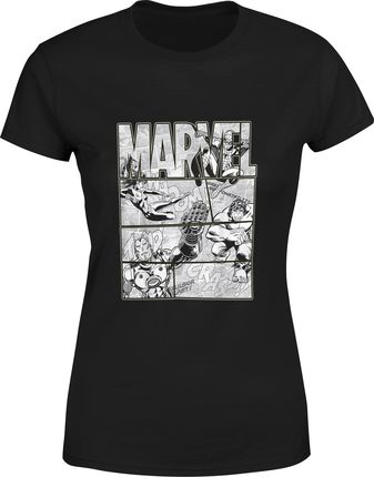 Marvel komiks Damska koszulka (XL, Czarny)