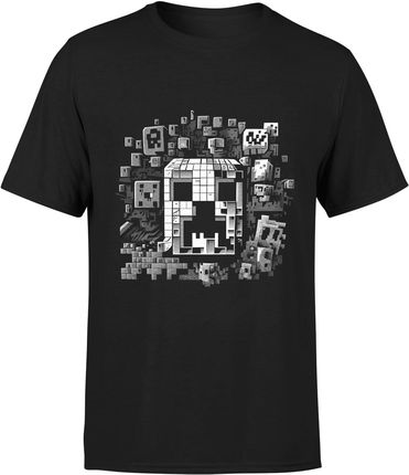 Minecraft Męska koszulka (S, Czarny)