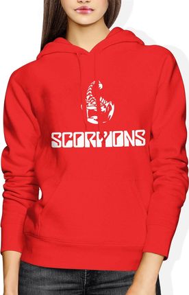 Scorpions Damska bluza z kapturem (L, Czerwony)