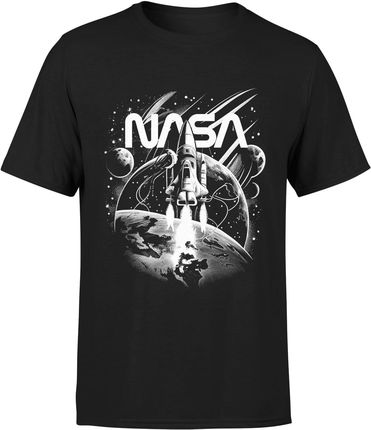 Nasa kosmos Męska koszulka (M, Czarny)