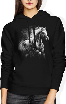Galopujący Koń Damska bluza z kapturem (XXL, Czarny)