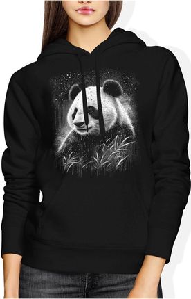 Miś Panda Damska bluza z kapturem (M, Czarny)