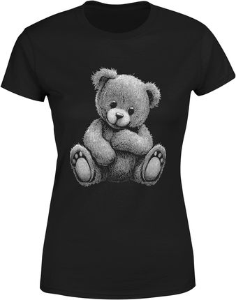 Pluszowy Miś Damska koszulka z misiem (XXL, Czarny)