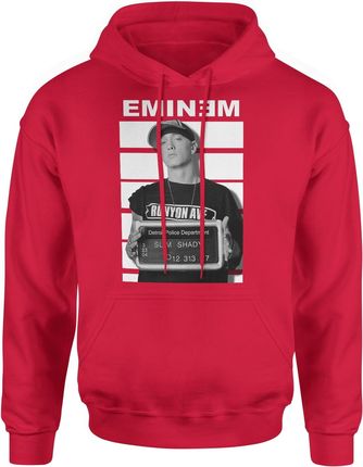 Eminem Slim Shady Męska bluza z kapturem (S, Czerwony)