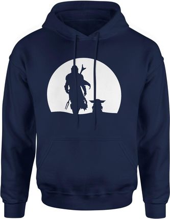 Star Wars Baby Yoda Mandalorian Męska bluza z kapturem (S, Granatowy)