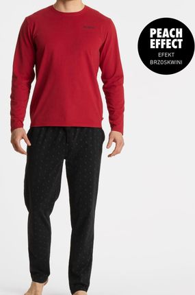 Bawełniana piżama męska Atlantic NMP-361/03 czerwono-granatowa (L)