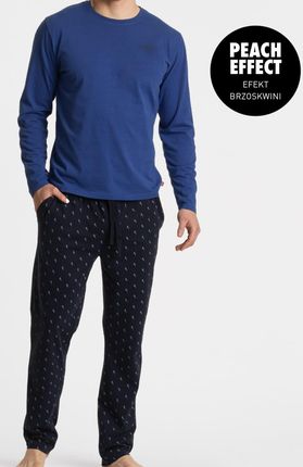 Bawełniana piżama męska Atlantic NMP-361/04 niebiesko-czarna (XL)
