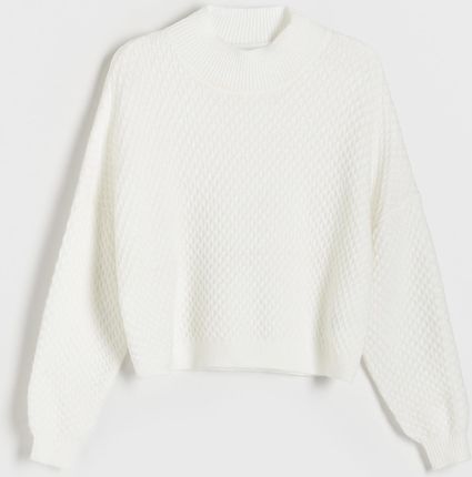 Reserved - Sweter ze stójką - Kremowy