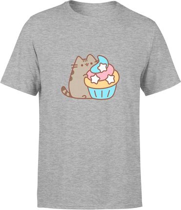 Pusheen Kot Męska koszulka (S, Szary)