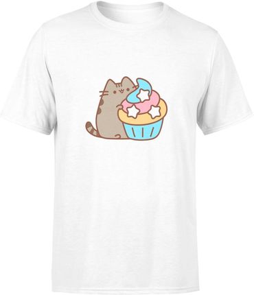 Pusheen Kot Męska koszulka (M, Biały)