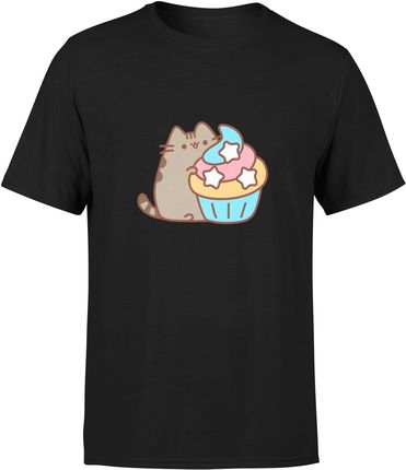 Pusheen Kot Męska koszulka (XL, Czarny)